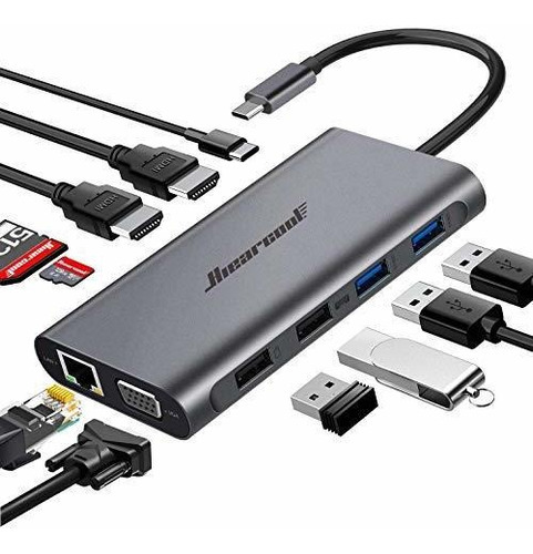 Estacion De Acoplamiento Usb-c Para Laptop - Hiearcool Hub