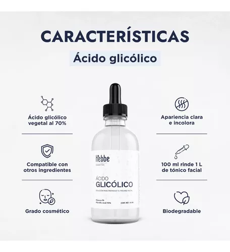 Acido Glicolico Puro Cosmético 70% Líquido 100ml