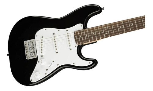 Guitarra elétrica Squier by Fender Mini stratocaster de choupo black brilhante com diapasão de louro indiano