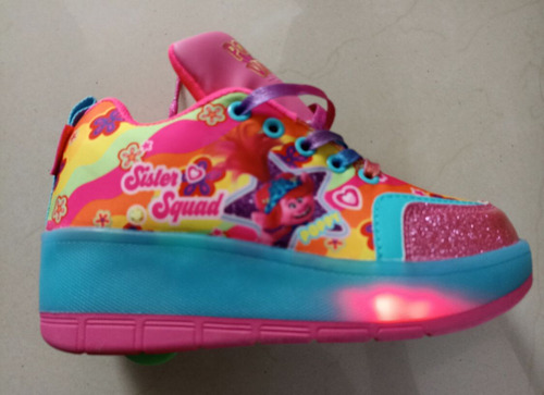 Tenis Patin Trolls Apache Talla 21 Con Luces De Colores