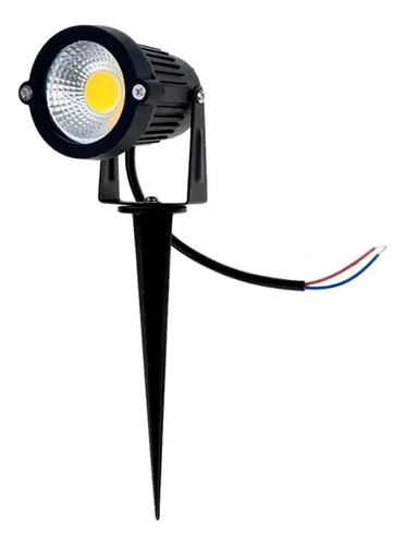 Foco Estaca Jardín 5w 220v 3000k Luz Cálida Cuerpo Negro