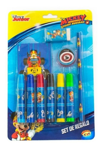 Set De Regalo Mickey Aventuras Para Niños Escolar Útiles