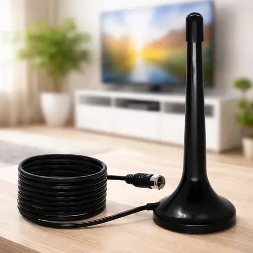 Antena Digital Sinal 4k Smart Tv Interna Externa Amplificador Hdtv Uhf Com Cabo Longo E Base Magnética - R$ 22,75