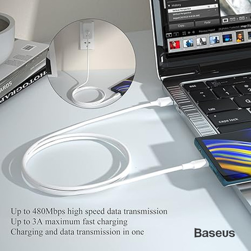 Cable Carga Datos Corto Usb A Usb C De 55cm Baseus Sin Caja