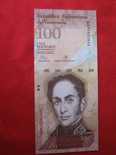 Venezuela 100 Bolívares 05 Noviembre 2015