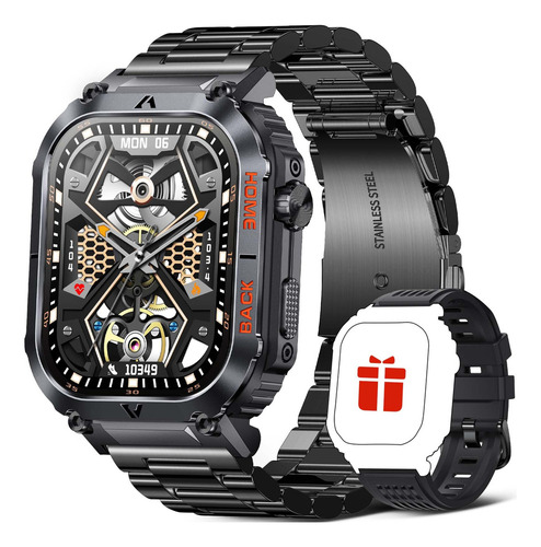 Reloj Inteligente Militar 5atm Ew5 P/ritmo Cardíaco P/hombre