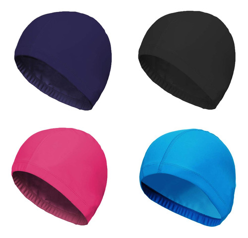 4 Gorra Baño Tela Nailon Elastano Color Puro Para Hombre