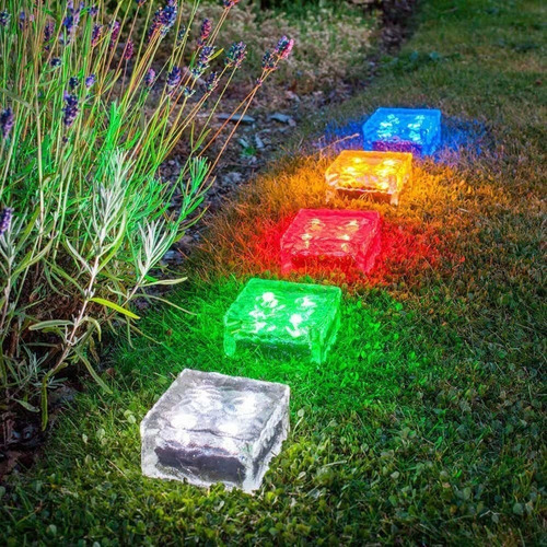 4pcs Llevó La Luz Solar Del Jardín Del Césped Ladrillo Luz S