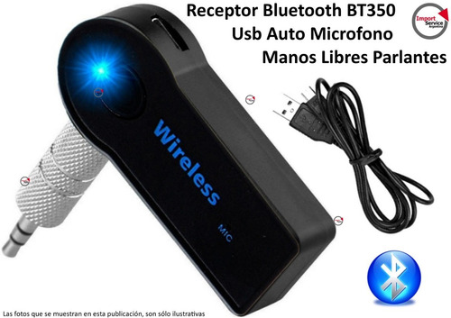 Receptor Bluetooth Bt350 Usb Auto Microf. Manos Libres Parla