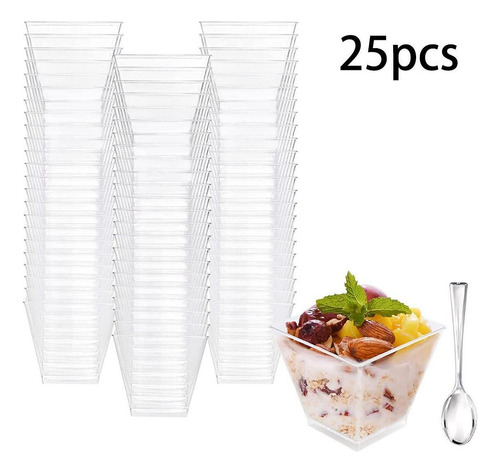 25 Tazas De Postre, Cuencos Para Servir, Tazas Pequeñas