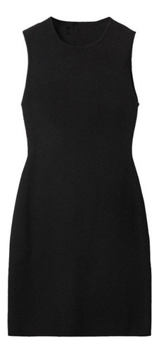 Vestido Sin Mangas Recto Negro Sin Mangas Para Mujer