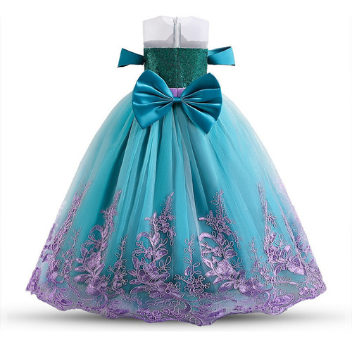 Vestido De Princesa De Encaje Con Forma De Sirena Para Niñas