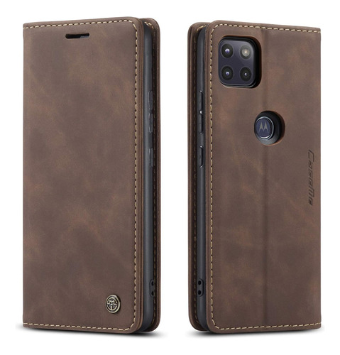 Funda Para Moto One 5g Ace, Marron/billetera/cuero