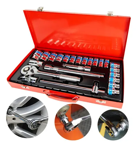 Kit Extractor De Abolladuras Con Martillo Deslizante De 17 Piezas – Juego De Adaptadores Para Ejes Y Cojinetes, Maletín Rojo