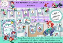 Comprar Kit Imprimible Candy Bar La Sirenita Mermaid Editable Ppt