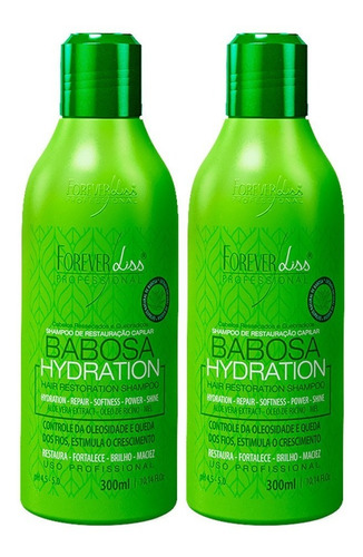 02 Forever Liss Shampoo Babosa Hidratação Capilar 300ml