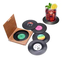 Comprar Posavasos De Vinilos - 6 Posavasos De Disco Moda Estilo Bar