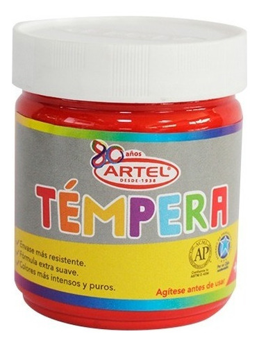 Frasco Tempera Artel 100ml - Los Colores Color Bermellon 88