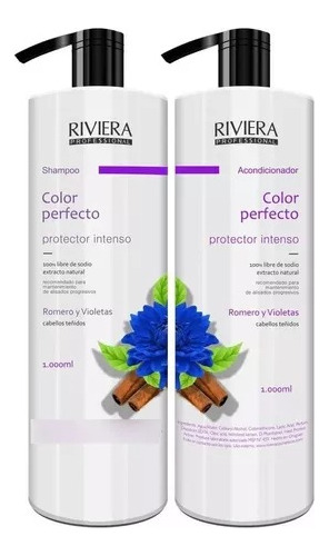 Shampoo Sin Sal + Acondicionador Riviera 1l Romero Y Violeta