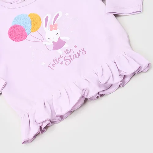 Polera Bebe M/l Focal Vuelitos Lila Corona