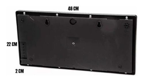 Reloj de pared digital con termómetro LED y calendario de 46 cm