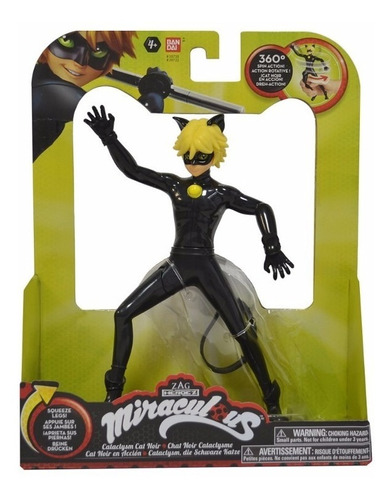 Cat Noir Em Ação Original Zag H. Miraculous Bandai #39732