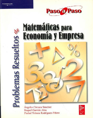 Libro Matemáticas Para Economía Y Empresa De Ángeles Cámara