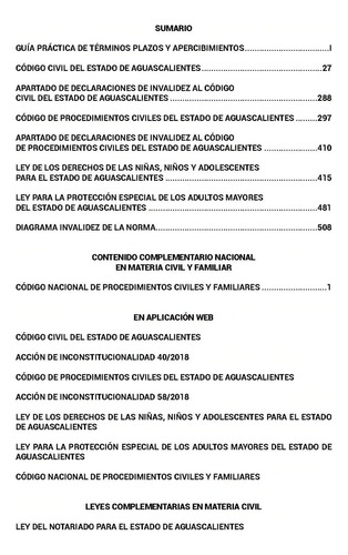Legislación Esencial Civil Y Familiar De Aguascalientes 2024. Código Civil. Código De Procedimientos Civiles. Guía Practica Términos. Código Nacional De Procedimientos Civiles Y Familiares. Web App