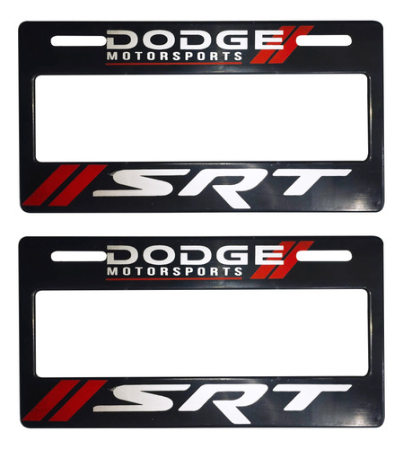 Par Porta Placas Autos Dodgeautos Srt Motorsports