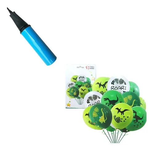 comprar Globos De Dinosaurios 13 Piezas Y Bomba Para Inflar Pape
