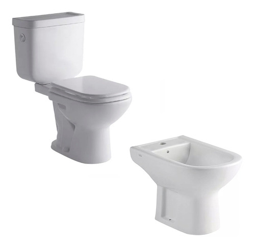 Combo Baño Bari Ferrum Inodoro Mochila Dual Bide Tapa Cs4094