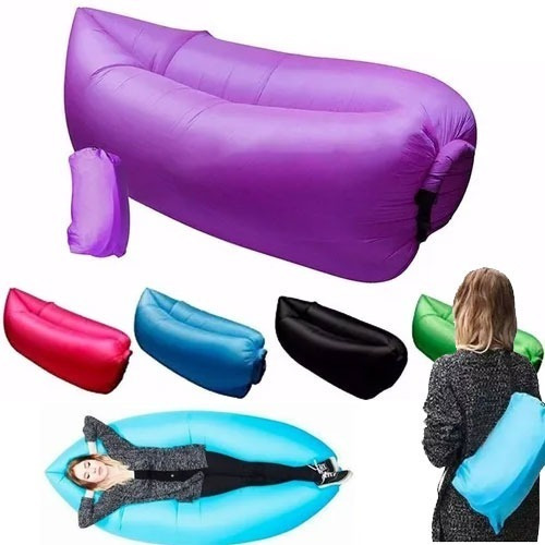 Sillon Inflable Sofa De Aire Playa Camping Lazy Bag Facil 