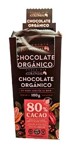 Organico Colonial 80% Cacao (pack 10u) Barata La Golosineria