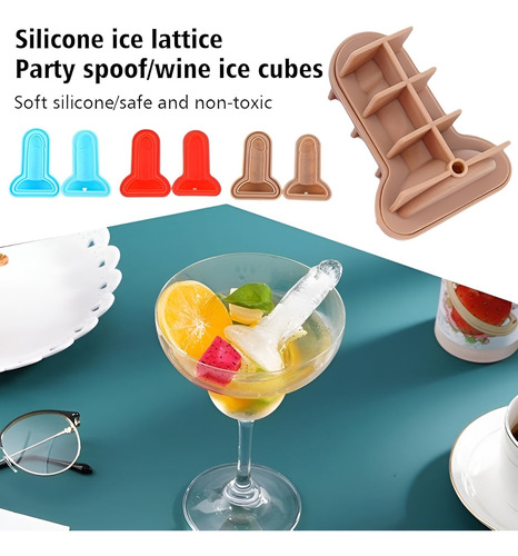4 Cubetas Silicona Moldes Hielo Cubetera Adultos Hielo Pene