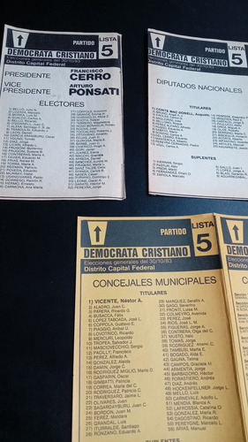 Boleta Electoral 1983 P. Demócrata Cristiano Cerro Ponsati (Usado)