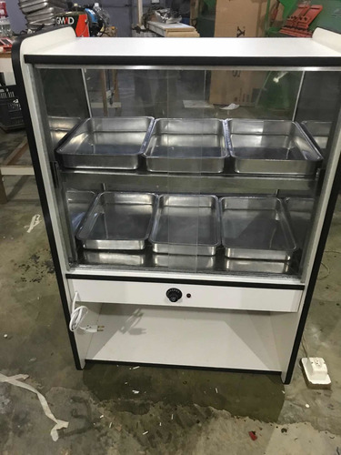 Imagem 2 de 7 de Balcão Estufa Quente Vitrine Expositora 6 Bandejas Salgados