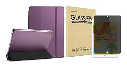 Funda Para iPad De 10.2 Pulgadas Color Morado Con Mica