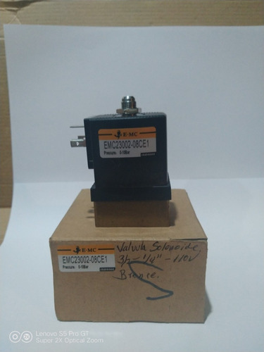 Válvula Solenoide 3/2-1/4 - 110 Volts  Bronce Marca Emc 