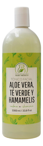 Tónico Facial  Áloe Vera, Té Verde & Hamamelis (1 Litro) Tipo De Piel Todo Tipo De Piel