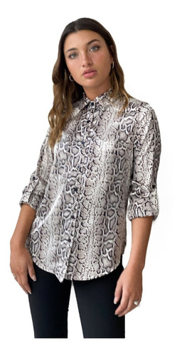 Camisa Estampada Manga Larga Snake- Kout Mujer