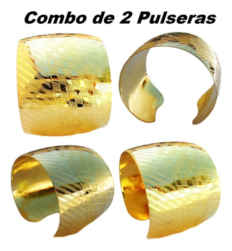 Pulseras Ajustable En Metal Doradas/plateadas Para Mujeres