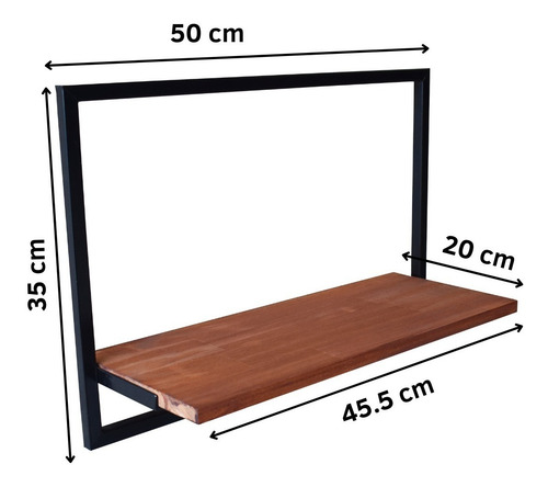 Imagen 5 de 6 de Estante Repisa Flotante Deco En Hierro Y Madera - Disentino®