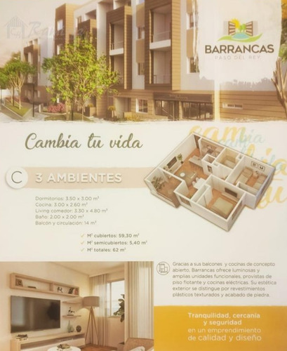 Departamento 3 Amb - Barrancas Paso del rey - Financiado