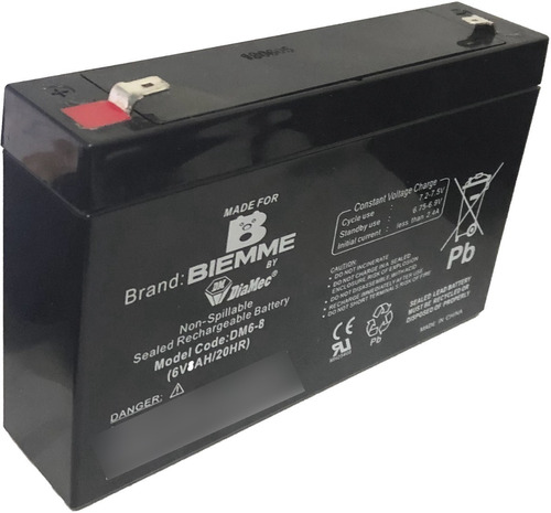 Bateria Recargable Universal 6v 8ah P/ Auto Electrico Biemme