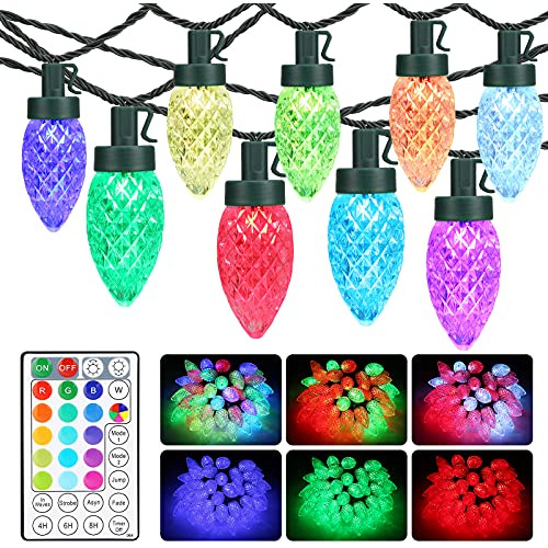 Luces Navideñas C9 Rgb, 33 Pies, 50 Luces Led Que Camb...