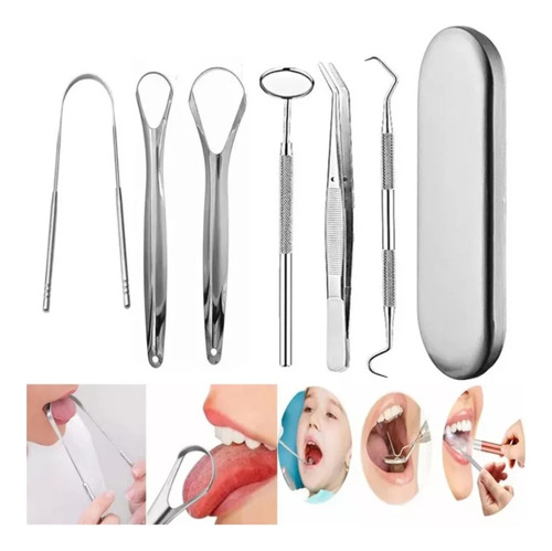 Kit Portátil De Limpieza Dental X6 En Acero Higiene Oral