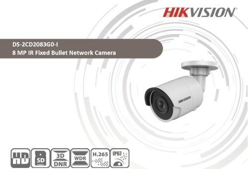 Cámara de seguridad Hikvision DS-2CD2083G0-I con resolución UHD 2160p