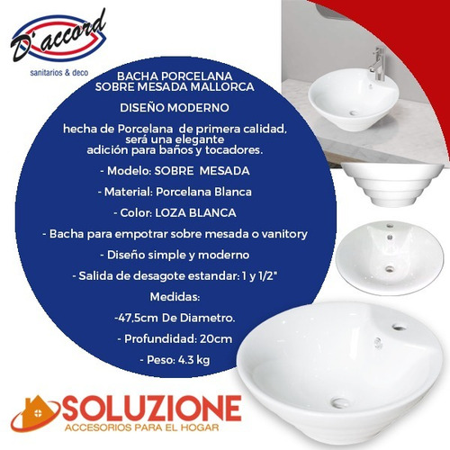 Bacha Apoyo Mallorca Porcelana Sanitaria Blanca Baño Diseño