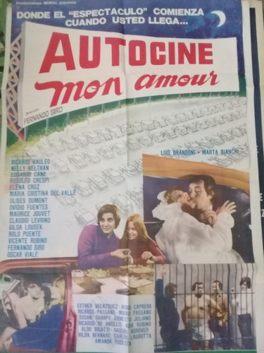 Poster * Autocine Mon Amour - G Lousek - Levrino - Año 1972