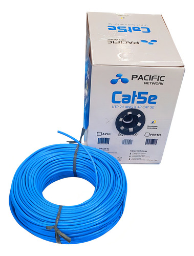 Cabo De Rede Lan Cat5e 4p Cobre 305m Homologado Azul